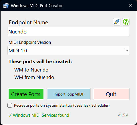 Windows MIDI Port Creator